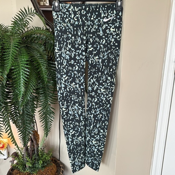 Nike Dri-Fit Power Legendary Printed Mid Rise Training Tights Geometric Leggings - Picture 16 of 16